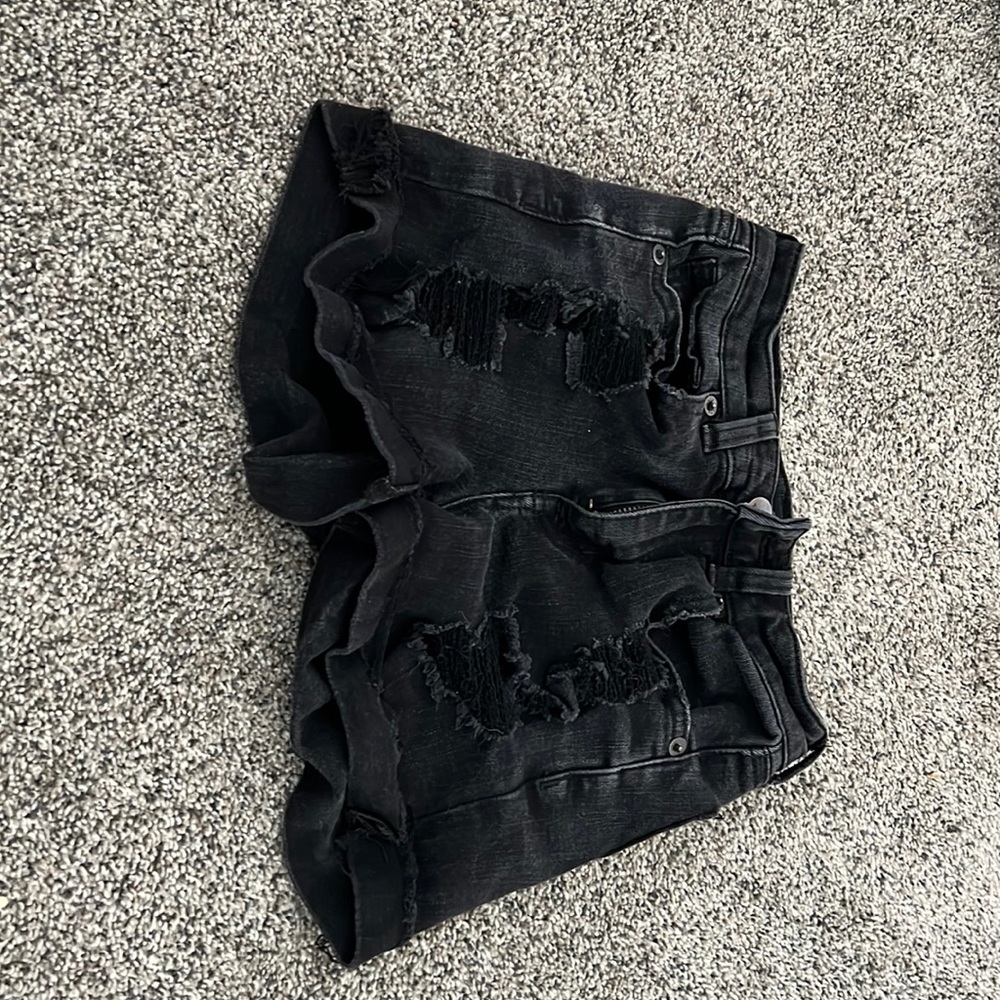 Black jean shorts